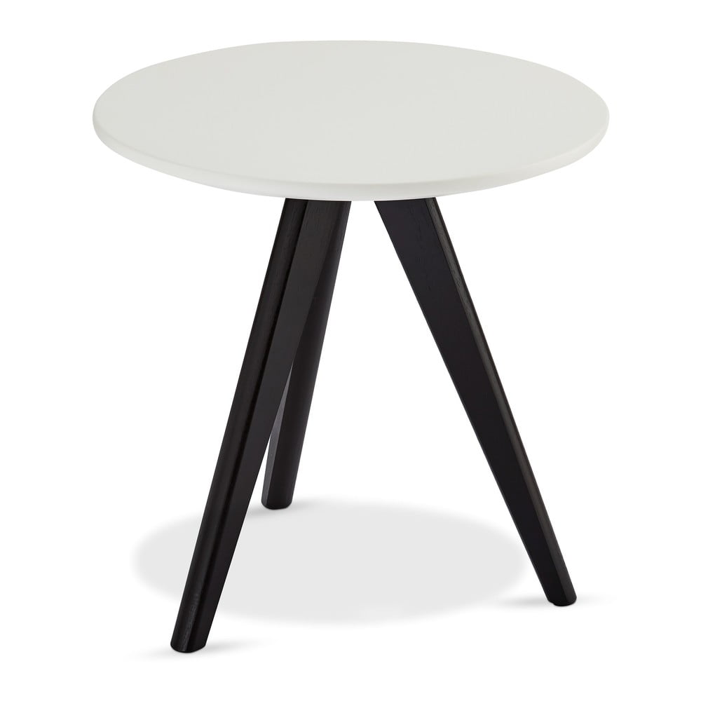 Čierno-biely konferenčný stolík s nohami z dubového dreva Furnhouse Life Ø 40 cm