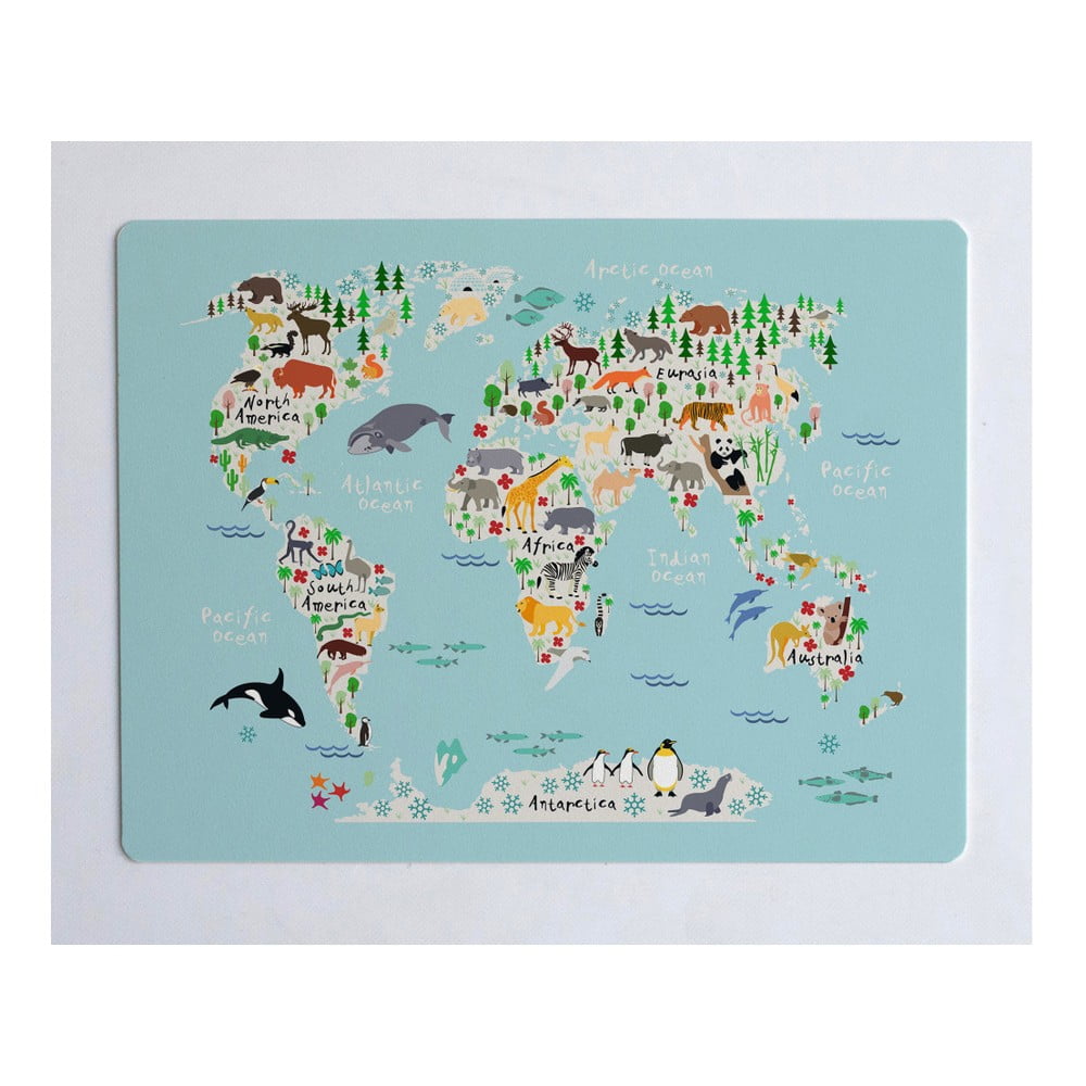 Podložka na stôl Little Nice Things World Map 55 × 35 cm