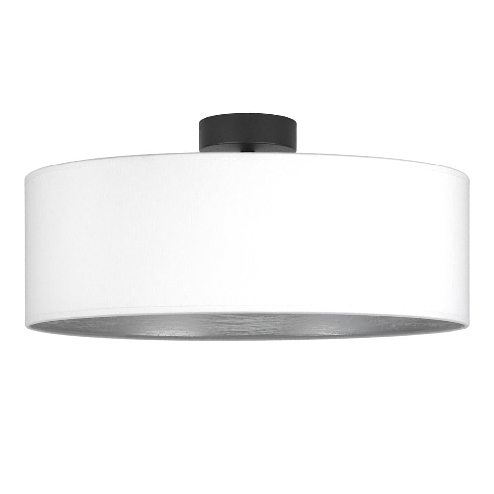 Biele stropné svietidlo s detailom v striebornej farbe Bulb Attack Tres XL ⌀ 45 cm