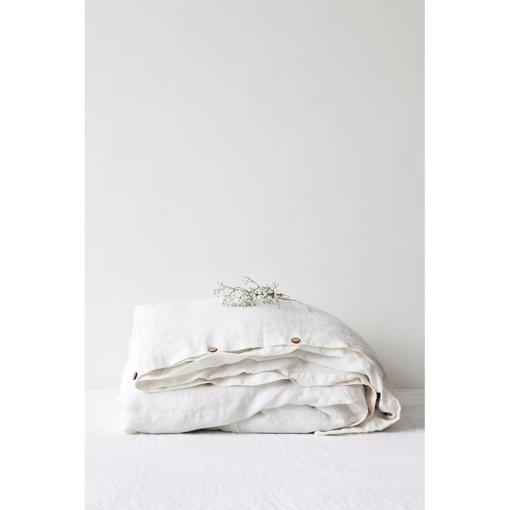 Biela ľanová obliečka na perinu Linen Tales 200 x 220 cm