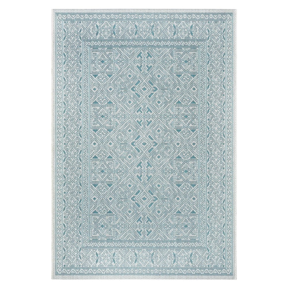 Tyrkysovo-béžový vonkajší koberec NORTHRUGS Cuadrado 140 x 200 cm