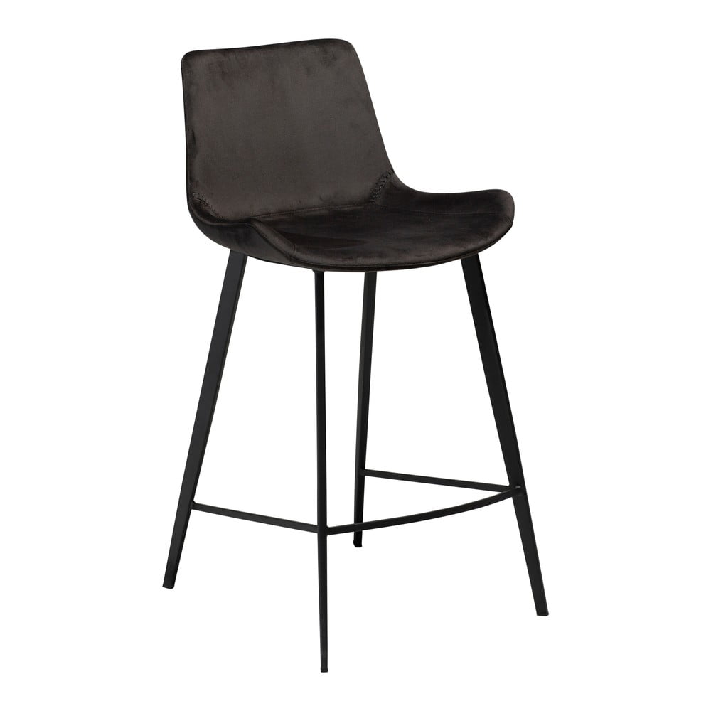 Čierna barová stolička DAN–FORM Denmark Hype Velvet výška 91 cm
