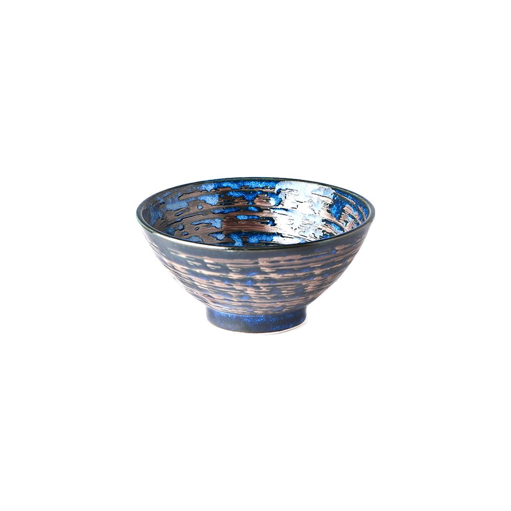 Modrá keramická miska MIJ Copper Swirl ø 16 cm