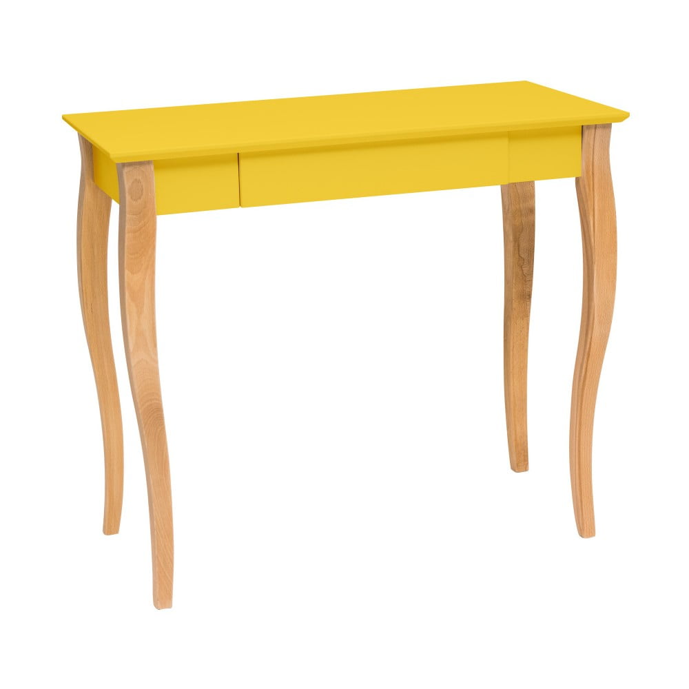 Žltý písací stôl Ragaba Lillo dĺžka 85 cm