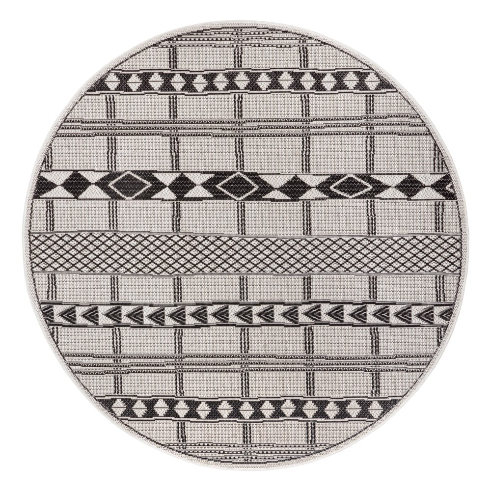 Čierno-sivý vonkajší koberec Ragami Madrid ø 160 cm