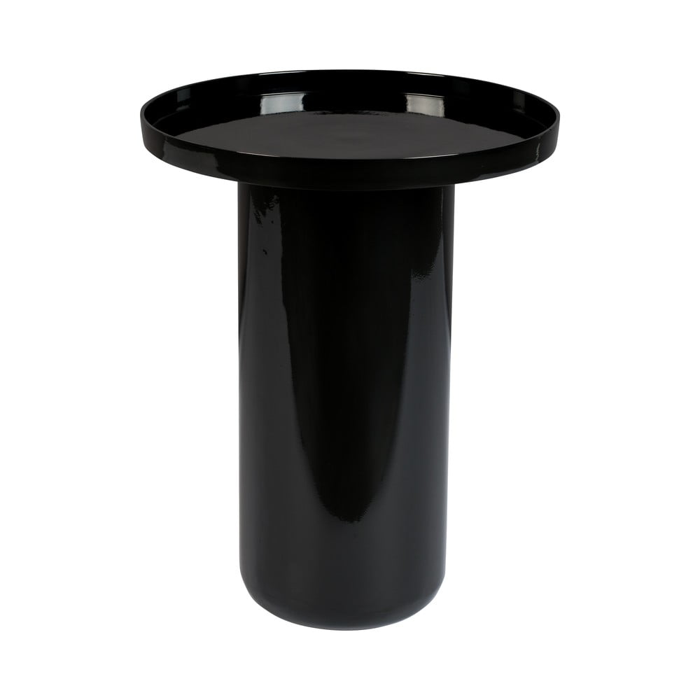 Čierny odkladací stolík Zuiver Shiny Bomb ø 40 cm
