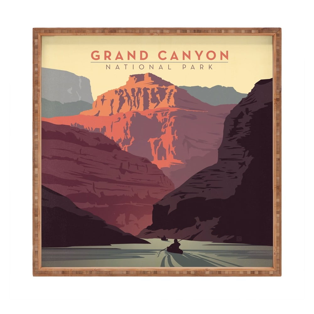Drevený dekoratívny servírovací podnos Grand Canyon 40 × 40 cm