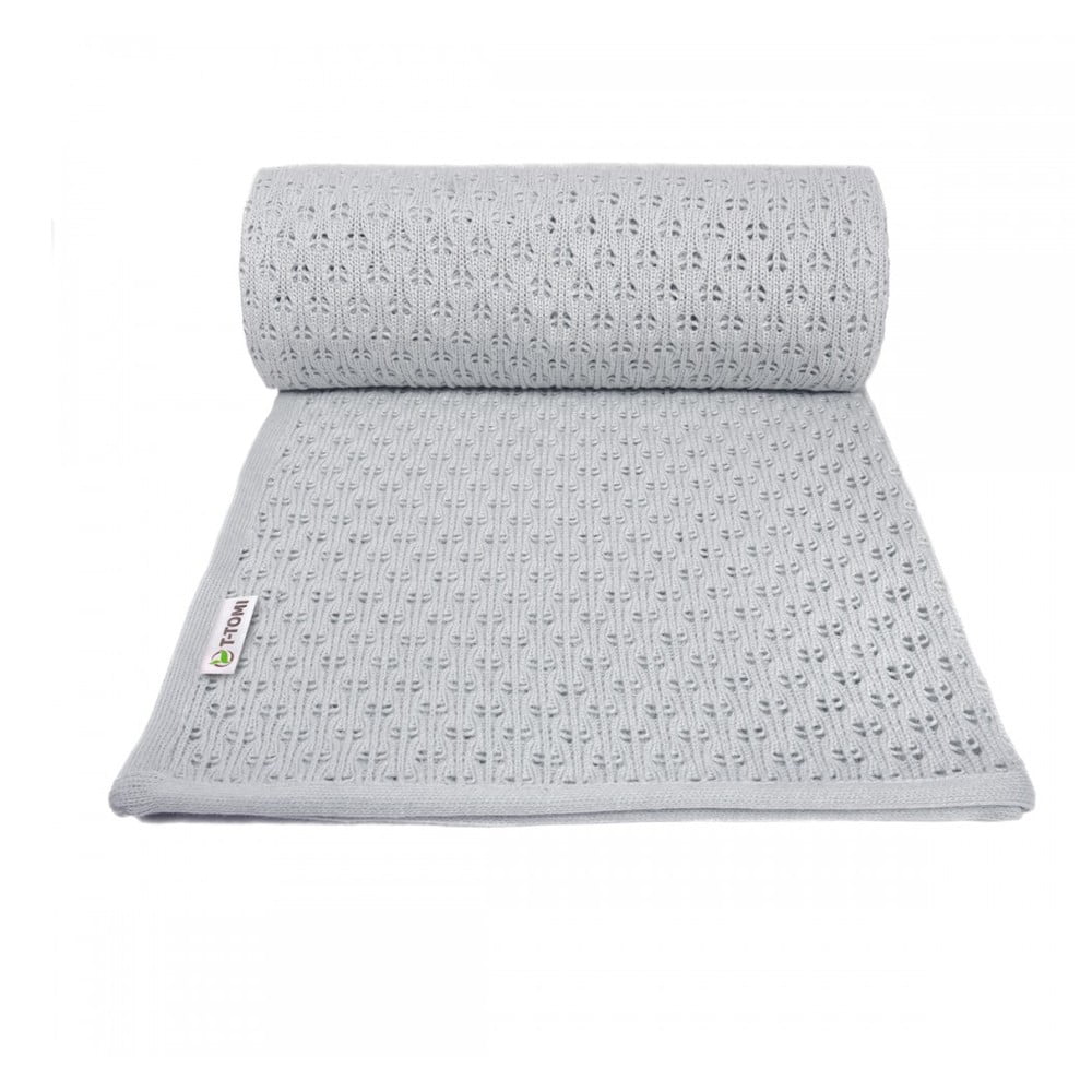 Sivá pletená detská deka s podielom bavlny T-TOMI Summer 80 x 100 cm